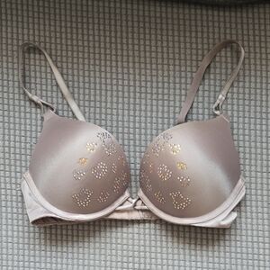 Victoria's Secret Tan Bra with Rhinestone Details
